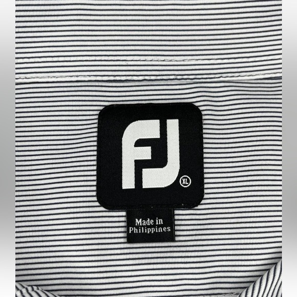 Footjoy FJ Men's Size XL Gray Striped Short Sleeve Polo Golf Shirt - Picture 3 of 8